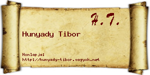 Hunyady Tibor névjegykártya